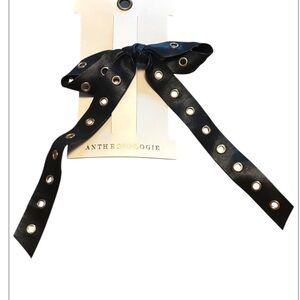 Anthropologie Faux Leather Grommet Bow clip NWT